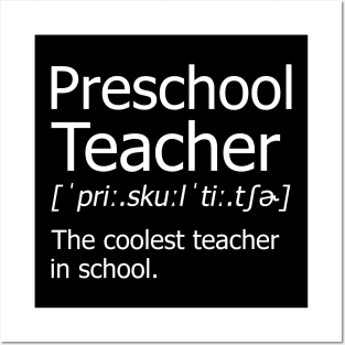 Funny preschool Teacher Meaning T-Shirt Awesome Definition Classic Posters and Art